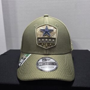 Dallas Cowboys New Era 39Thirty Salute to Service Olive Green Cap Back Mesh NWT
